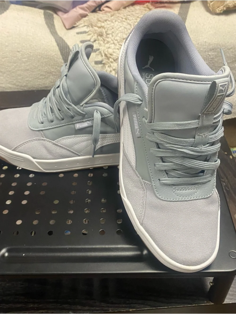 Puma SoftFoam+ Gray Sneakers Suede Leather Low Top Men’s 8.5